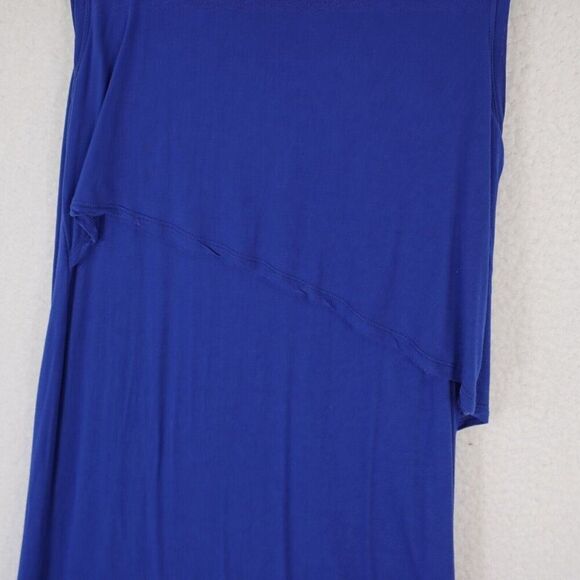 BCBGMAXAZRIA Royal Blue Layered Dress Medium Scoop Neck Maxi Full‎ Length - Picture 5 of 9